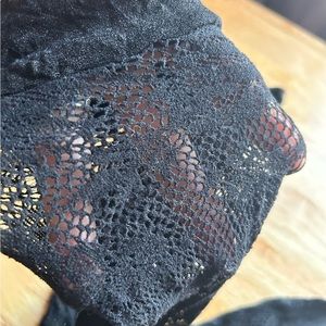 Fishnet rose lace knee high socks vintage Betsey Johnson gothic Lolita dollbaby